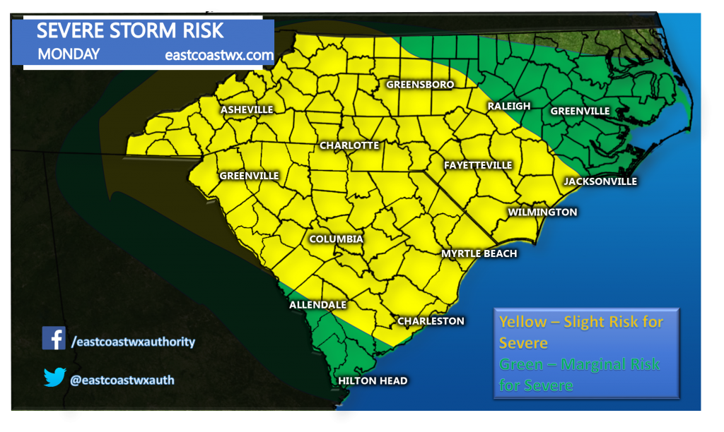 Severe Storms For The Carolinas Monday Carolina Weather Authority