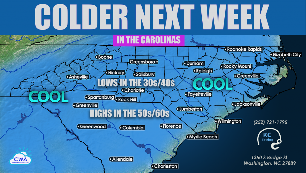 Colder Next Week in the Carolinas - Carolina Weather Authority