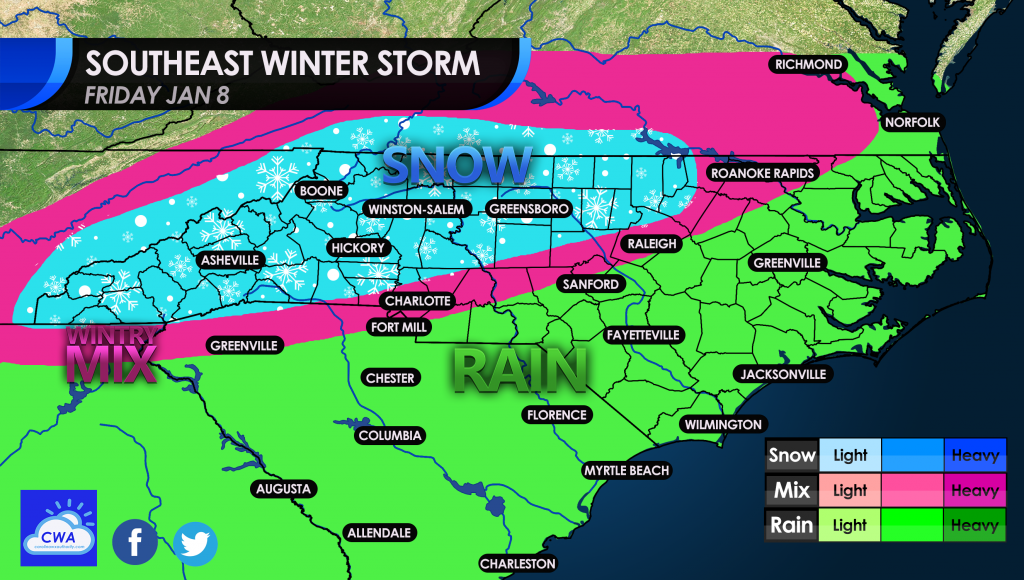 Southeast Winter Storm Still Set for Friday - Carolina Weather Authority
