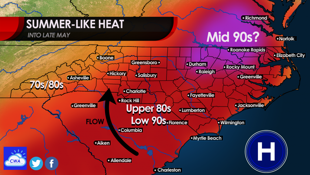 Weather in North Carolina May Overview