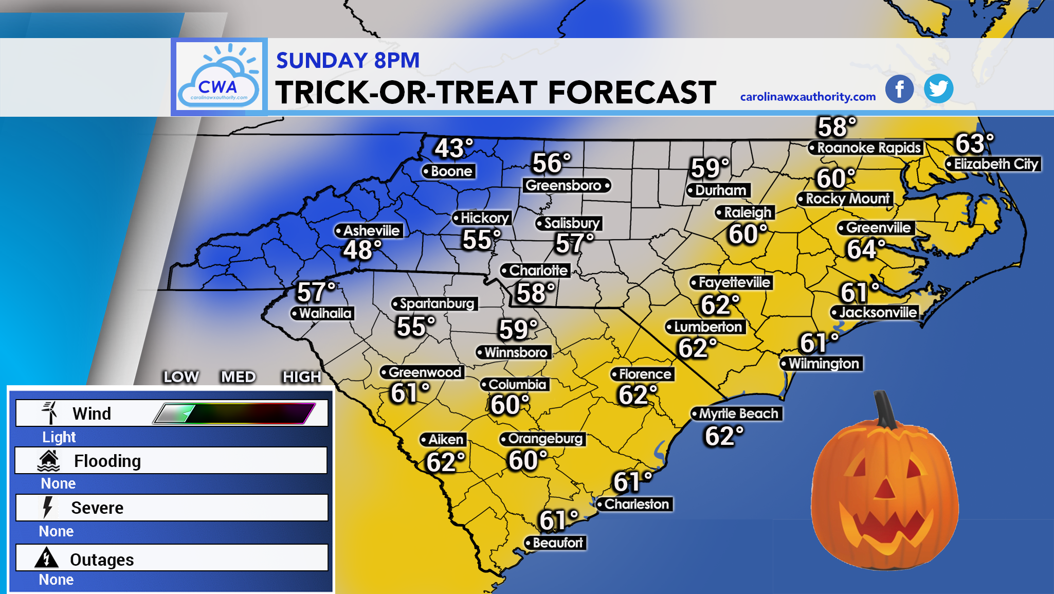 Halloween Trick-or-Treat Forecast and Beyond - Carolina Weather Authority