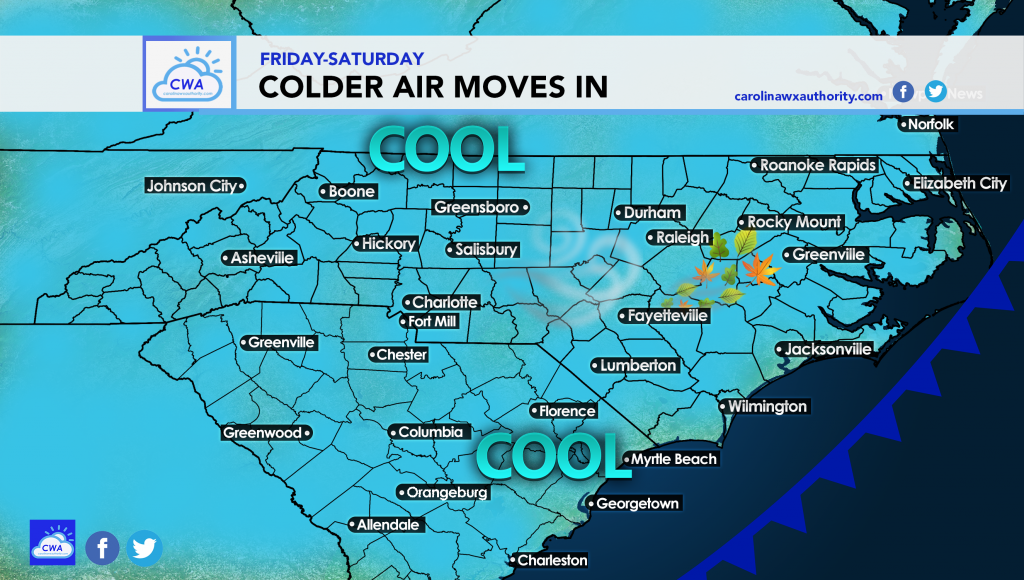 Cooler Friday and Saturday Ahead - Carolina Weather Authority
