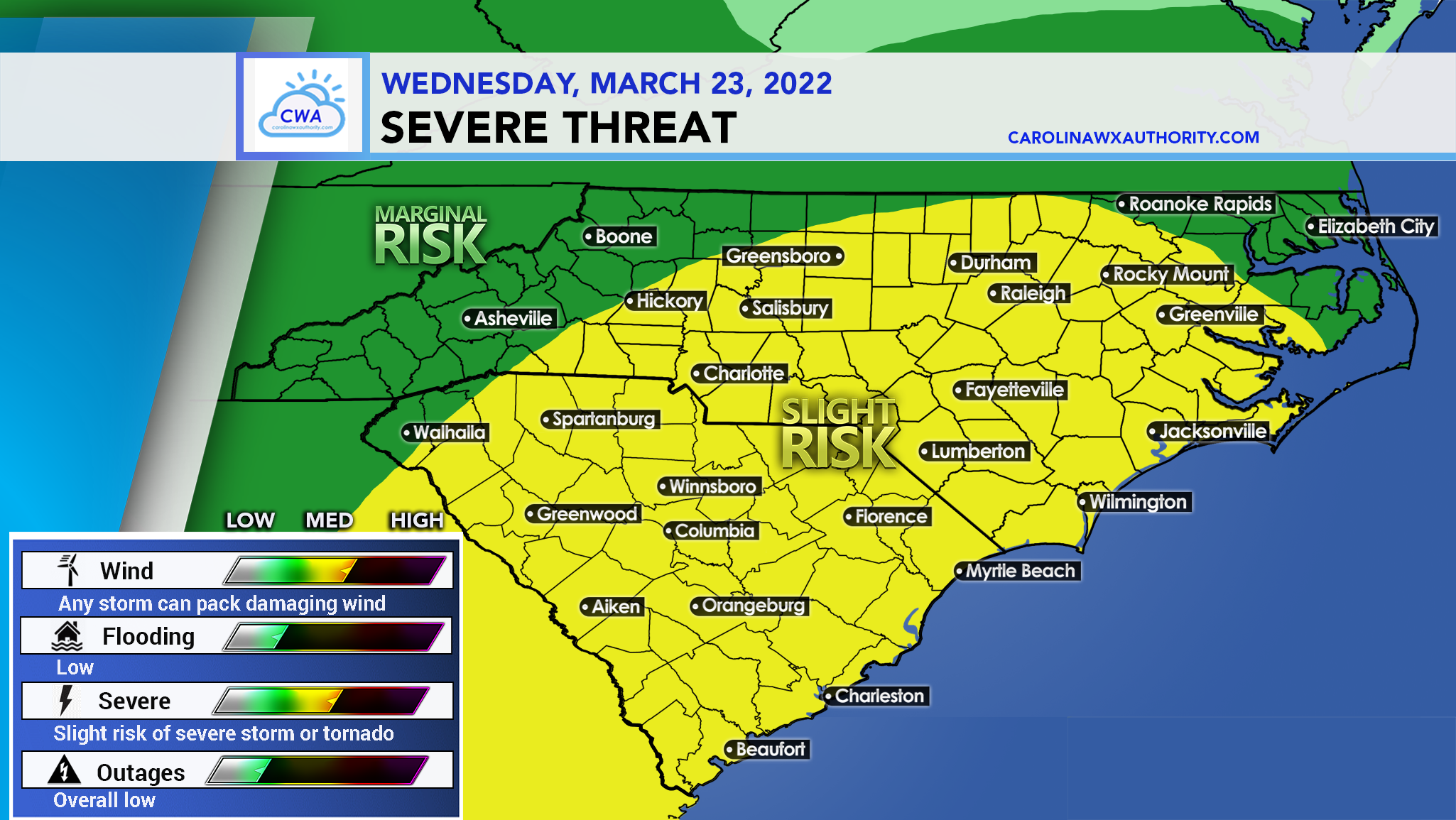 Potential Severe Storms Threaten Carolinas Wednesday - Carolina Weather ...