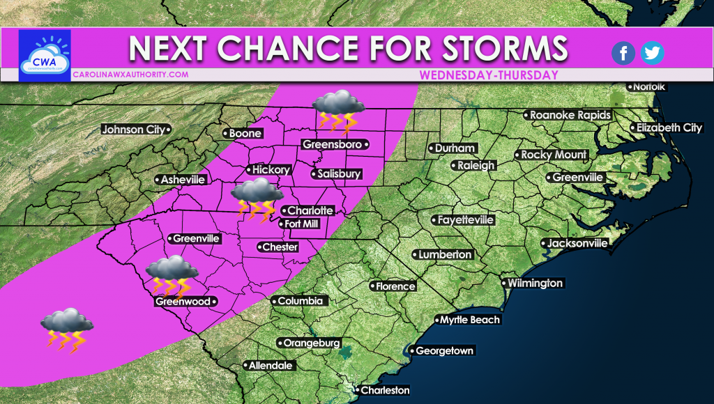 Another Round of Storms Possible Midweek Carolina Weather Authority