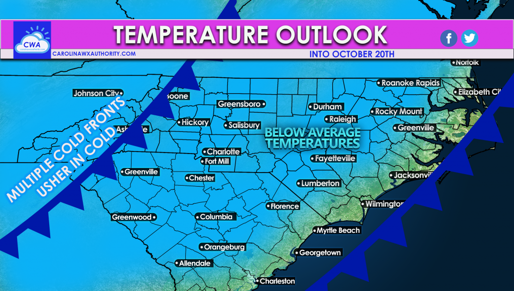 Multiple Cold Shots for Carolinas into Late October Carolina Weather