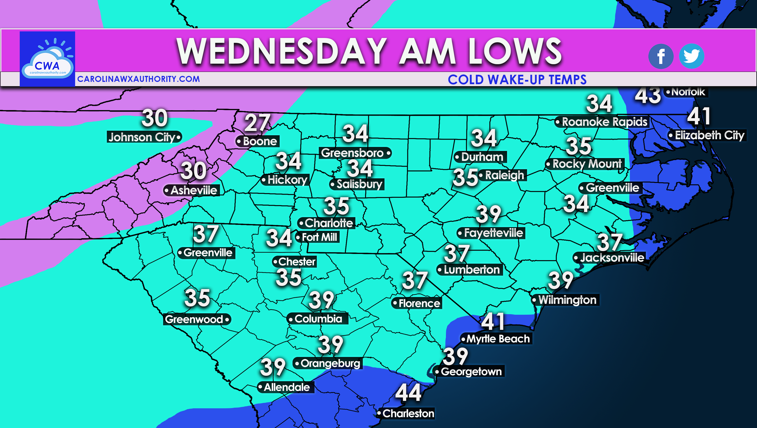 Big Chill For Carolinas Wednesday Carolina Weather Authority