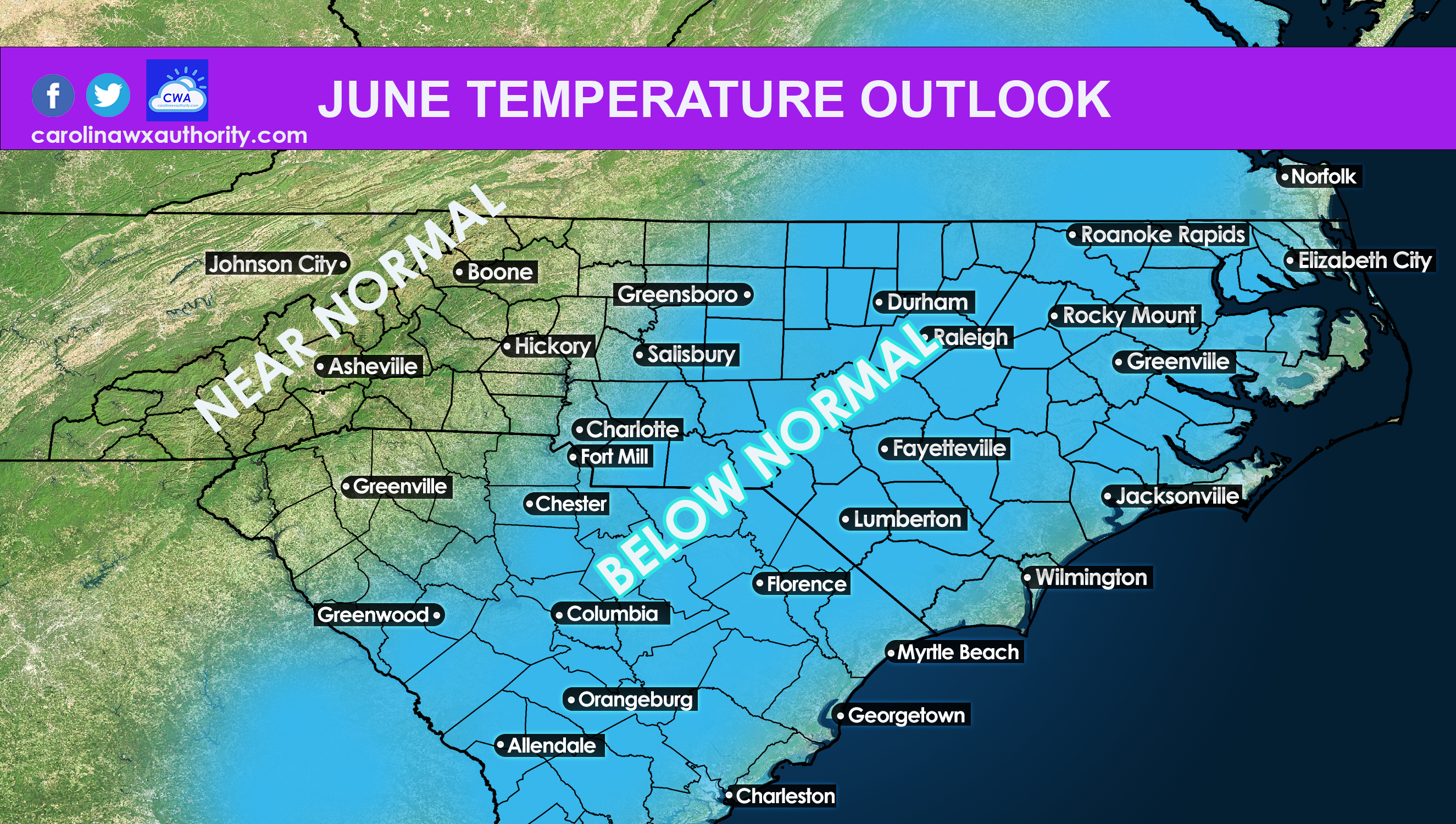 Cooler Than Normal June Expected in the Carolinas - Carolina Weather ...