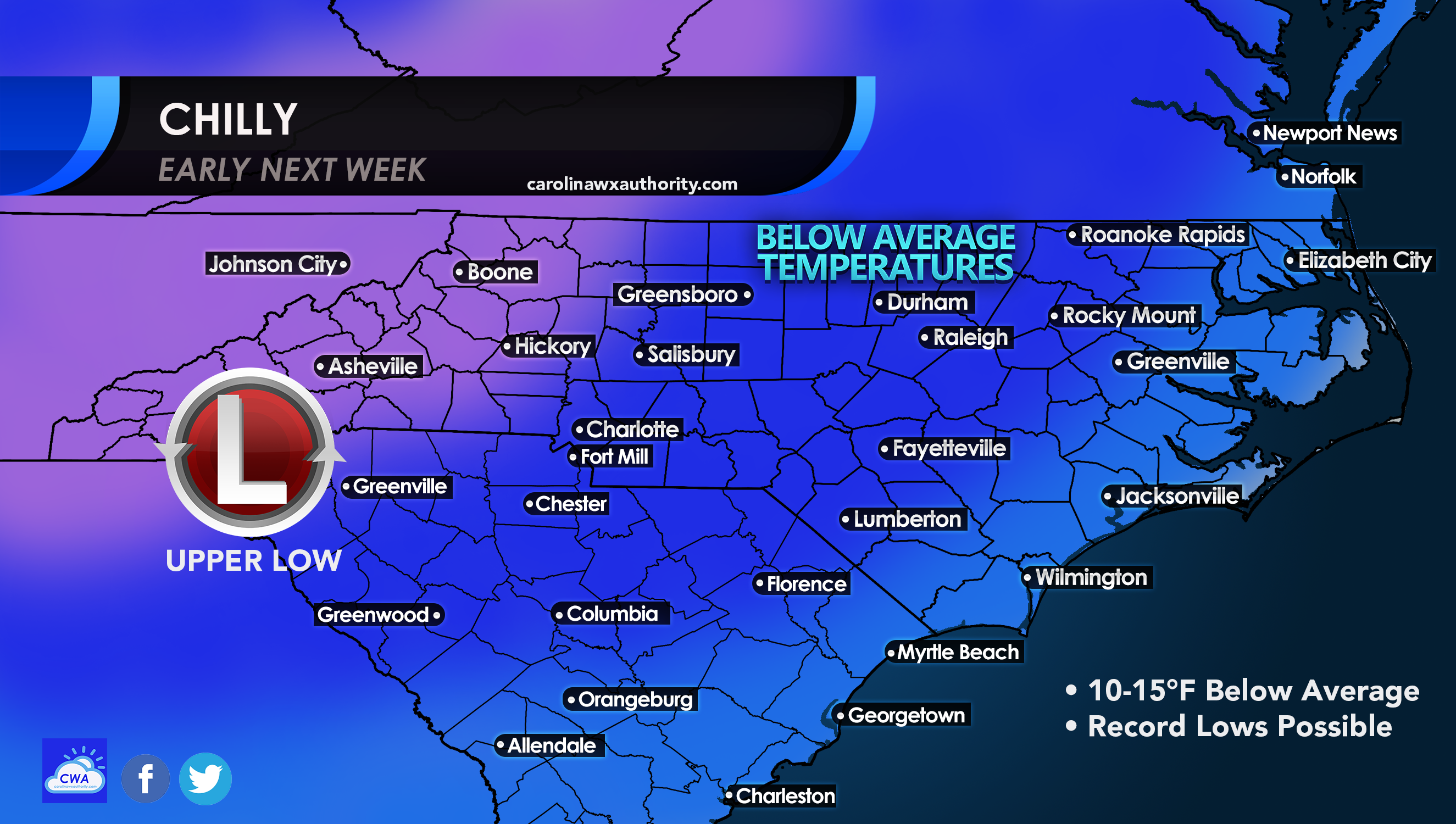Cold Times Upon us Next Week - Carolina Weather Authority